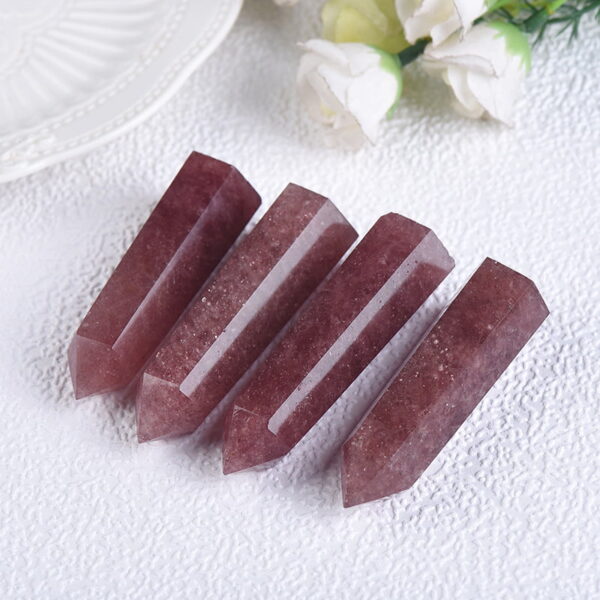 Natural Strawberry Crystal Hexagonal Prism