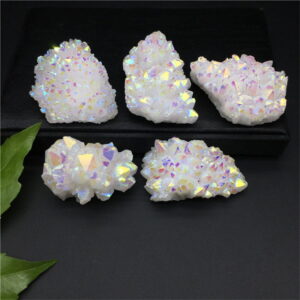 Natural White Crystal Cluster Colorful Electroplated Crystal Raw Stone Cluster Natural White Crystal Cluster Colorful Electroplated Crystal Raw Stone Cluster