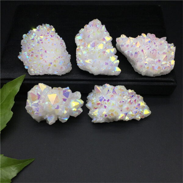 Natural White Crystal Cluster Colorful Electroplated Crystal Raw Stone Cluster Natural White Crystal Cluster Colorful Electroplated Crystal Raw Stone Cluster