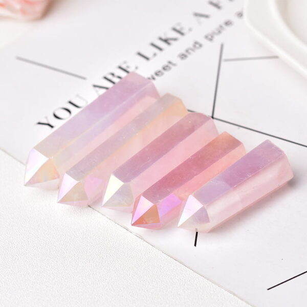 O1CN01u9MDtr1RG3k9exphG_!!2211574462083-0-cib Natural Pink Crystal Electroplating Color Single Pointed Hexagonal Column