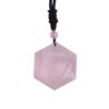 Natural Rose Quartz Hexagram Pendant Necklace - Image 5