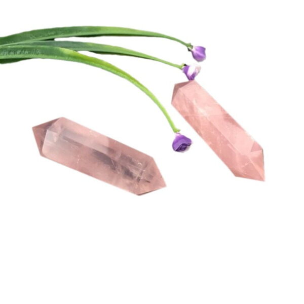 Natural Rose Quartz Double Pointed Column