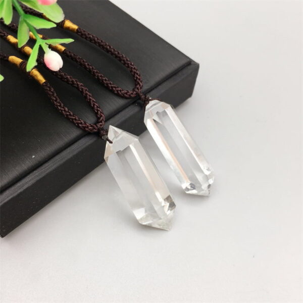 O1CN01vTl4CV1RG3kMPtFwq_!!2211574462083-0-cib Natural White Crystal Double Pointed Crystal Column Pendant Necklace