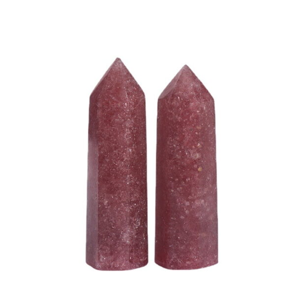Natural Strawberry Crystal Hexagonal Prism
