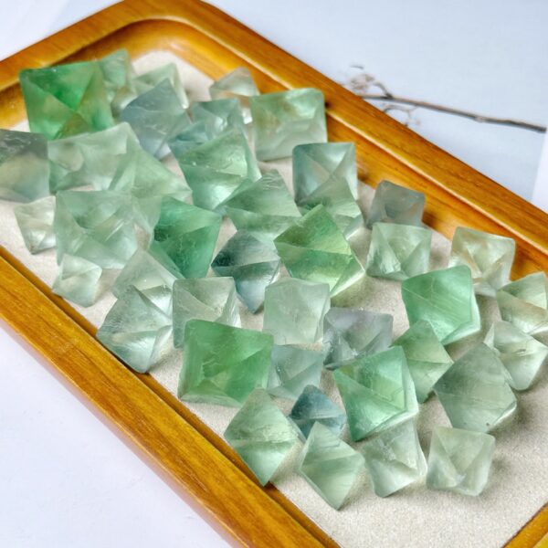 Natural Blue Fluorite Octahedron Crystal Rough Stone Natural Blue Fluorite Octahedron Crystal Rough Stone