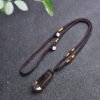 Natural Brown Quartz Double-pointed Smoky Quartz Hexagonal Prism Pendant Necklace