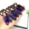 Natural Dream Amethyst Double Pointed Hexagonal Prism Pendant Necklace - Image 4