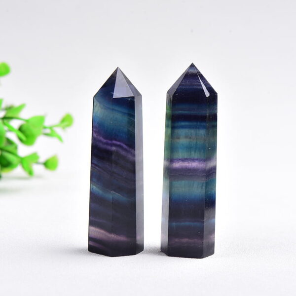 Natural Colorful Fluorite Hexagonal Single Point Crystal