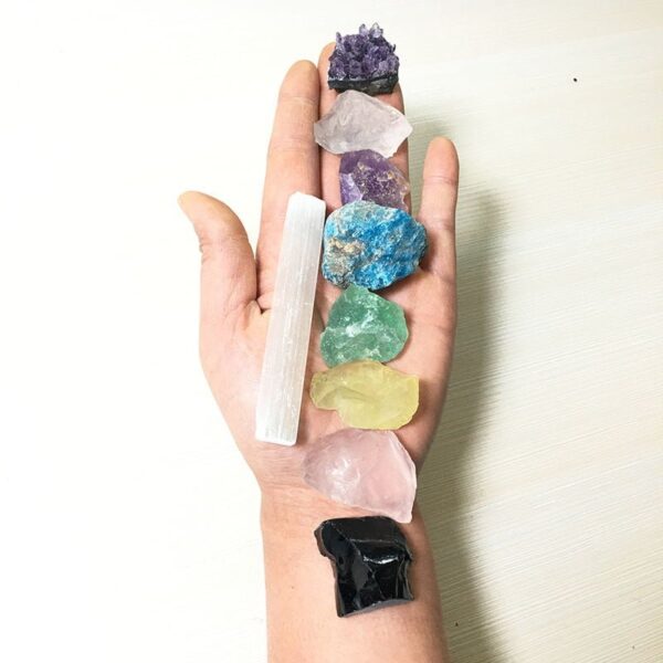 Natural Crystal Colorful Rough Stone Set Mineral Specimen 9pcs/box