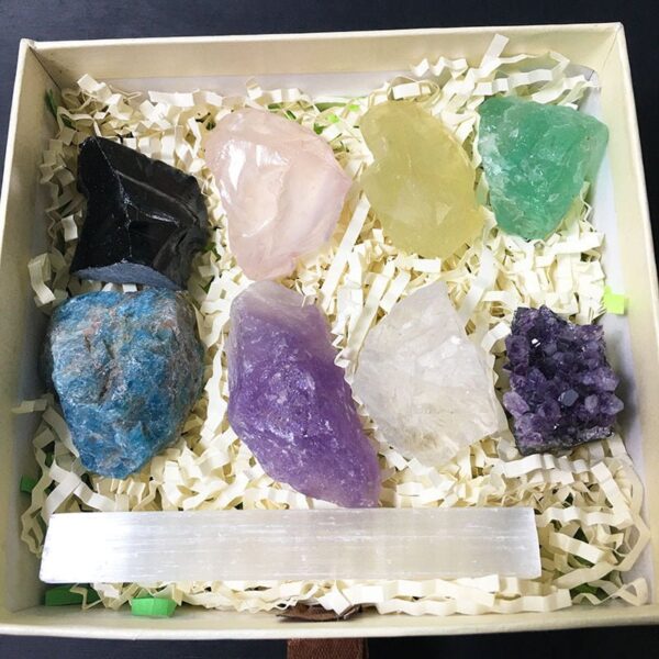 Natural Crystal Colorful Rough Stone Set Mineral Specimen 9pcs/box