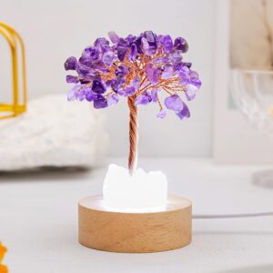Natural Crystal Fortune Tree Night Light Bedside Lamp Atmosphere Light Ornament
