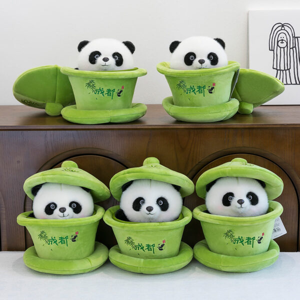 Cute Plush Bowl Tea Panda Doll