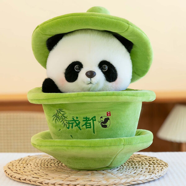 Cute Plush Bowl Tea Panda Doll