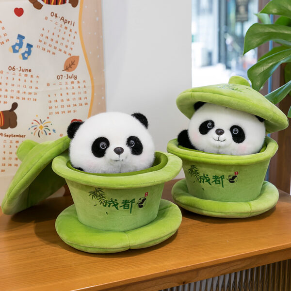 Cute Plush Bowl Tea Panda Doll
