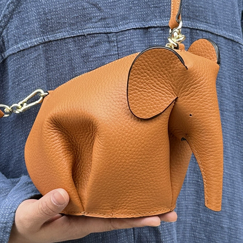 Handmade Elephant Genuine Leather Crossbody Bag
