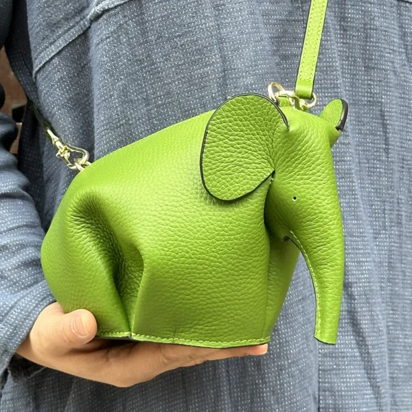 Handmade Elephant Genuine Leather Crossbody Bag