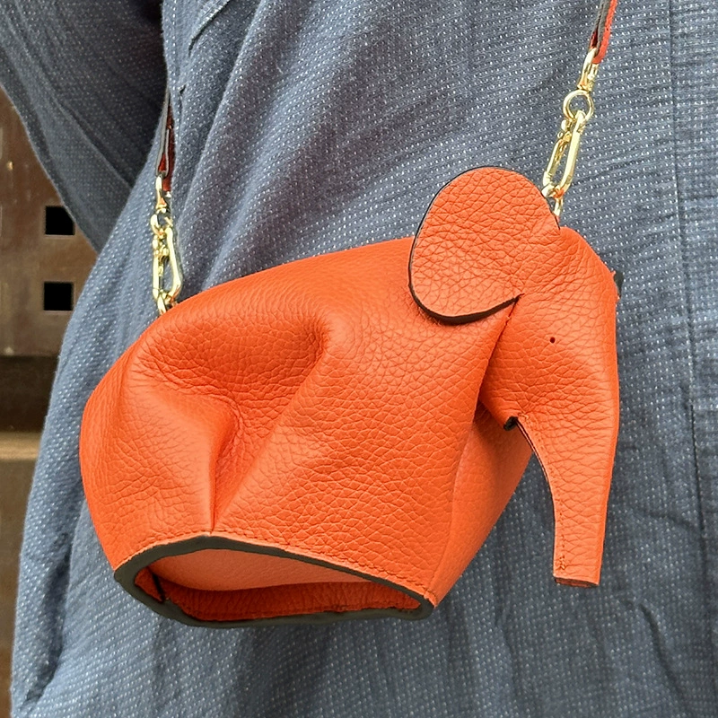 Handmade Elephant Genuine Leather Crossbody Bag - Image 4
